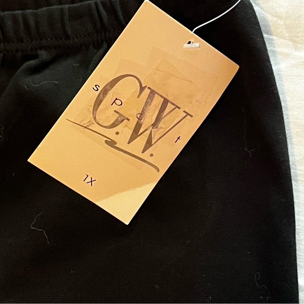 NWT-G.W. Sport women's black pants/leggings-1X - Picture 2 of 4